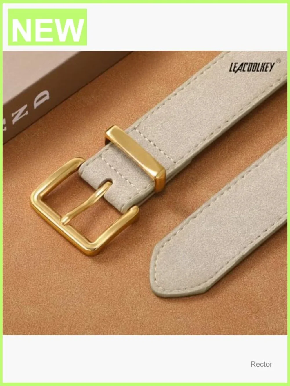 Women Suede Belt with Gold Buckle for Jeans Dresses